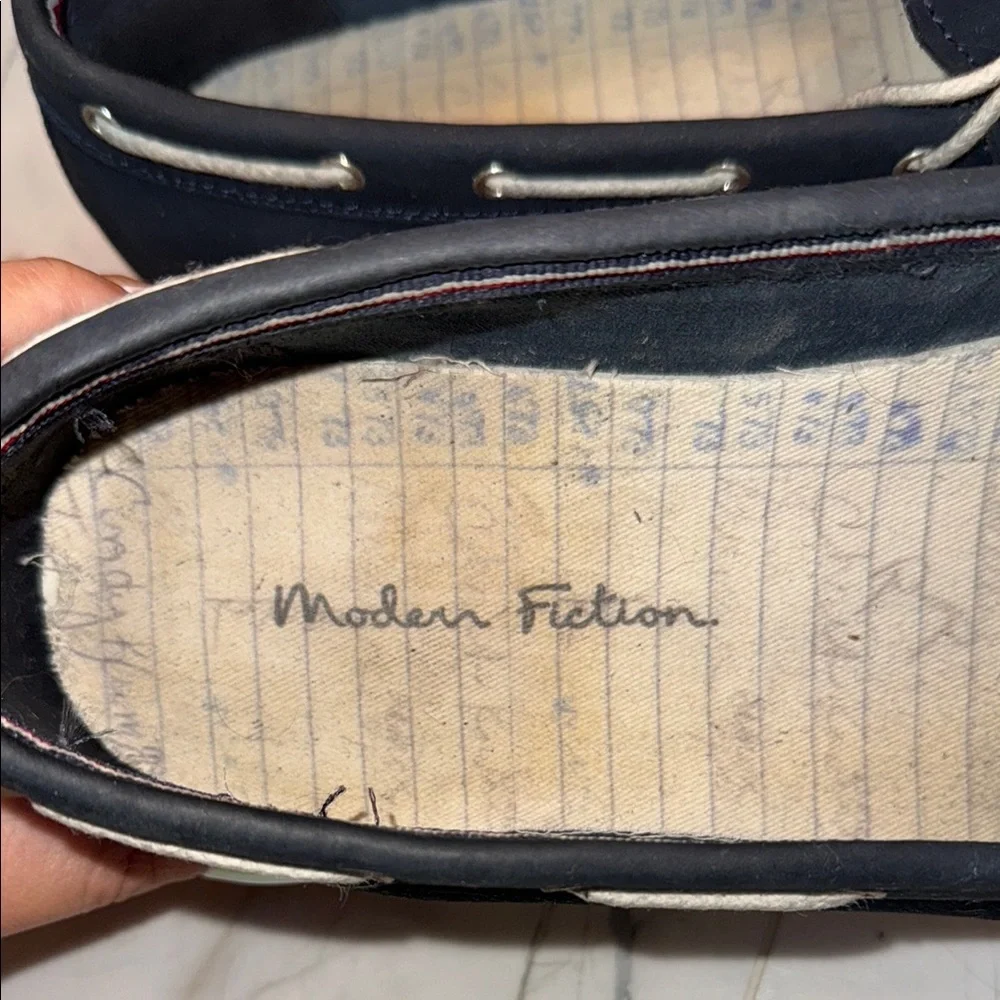 MODERN FICTION TAHOMA Lightweight Suede Boat MEN S SHOES NAVY COLOR Size 12